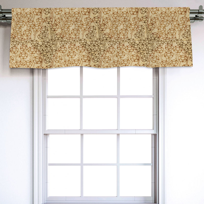 Sateen Floral Ruffled Window Valance