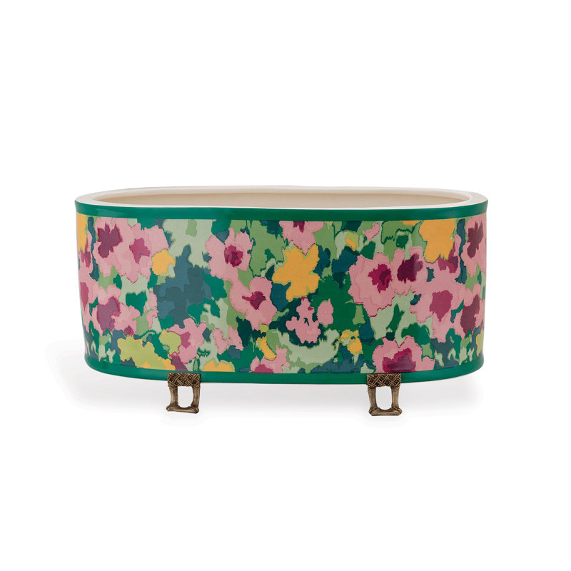 Rousham Ceramic Planter, Green 