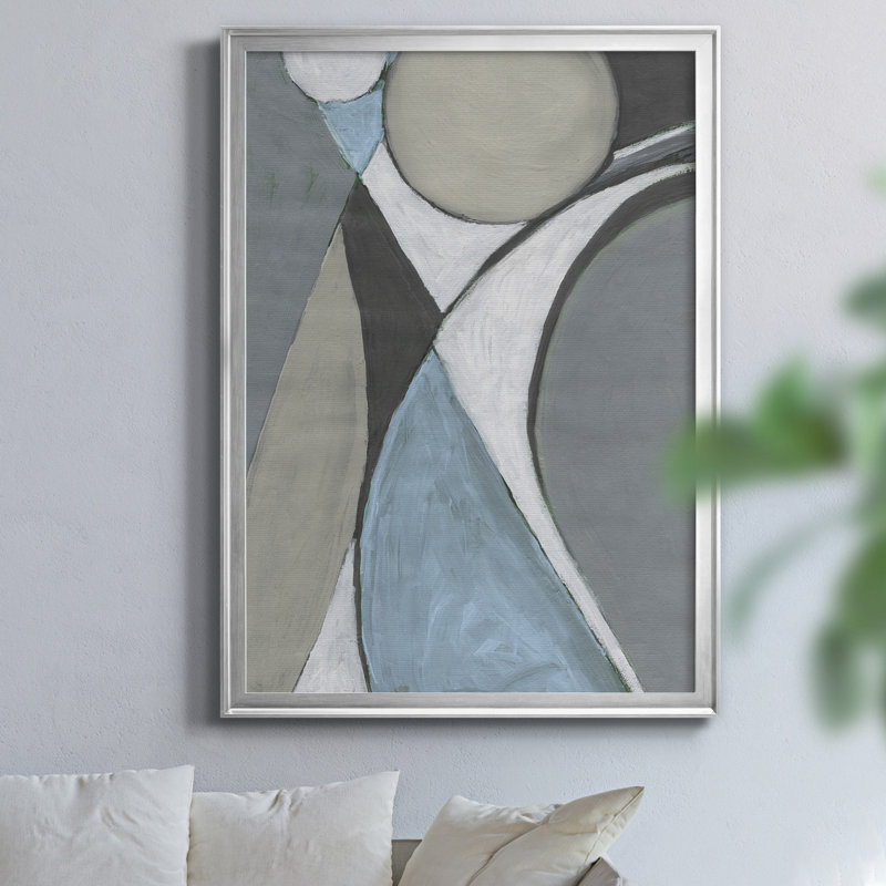 «A Soft Jewelled Geometric II» par J Paul, reproduction d'art sur toile encadrée, Argent, H 30,5 po x l 42,5 po x P 1,5 po