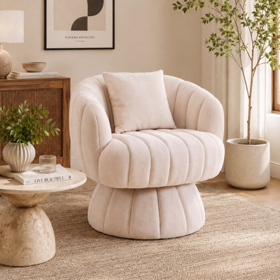 Fauteuil demi-tonneau rembourré rembourré avec coussin