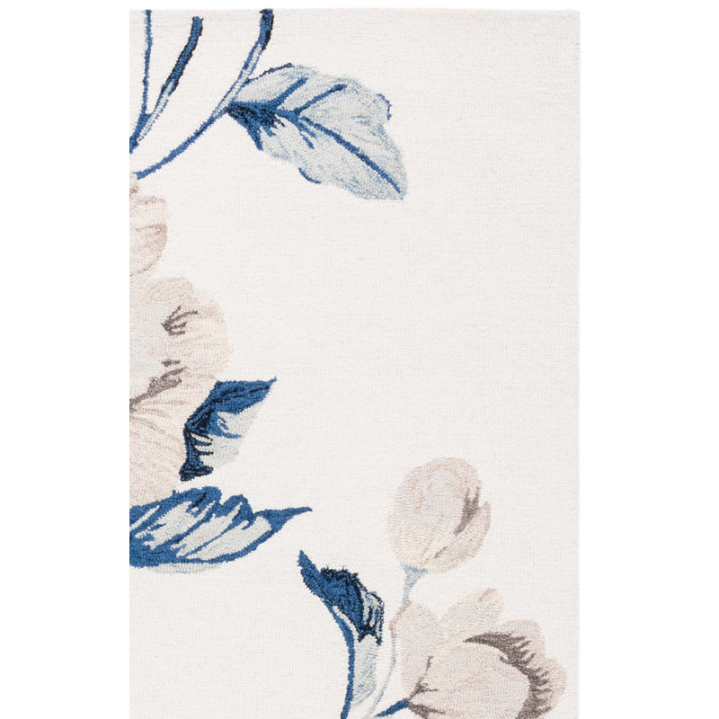 Shymier Hand Tufted Wool Pile Floral Rug, Rectangle 3' x 5'