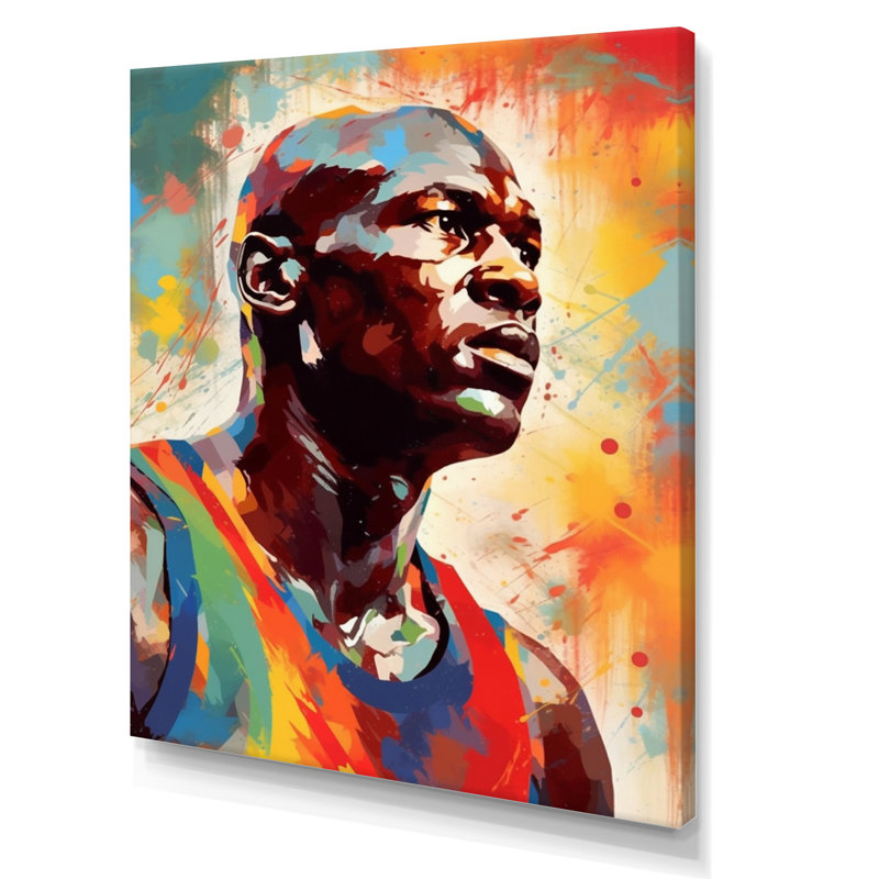 Basketball Portrait I - impressions sur toile de sport, H 44 po x l 34 po x P 1,5 po, Toile tendue