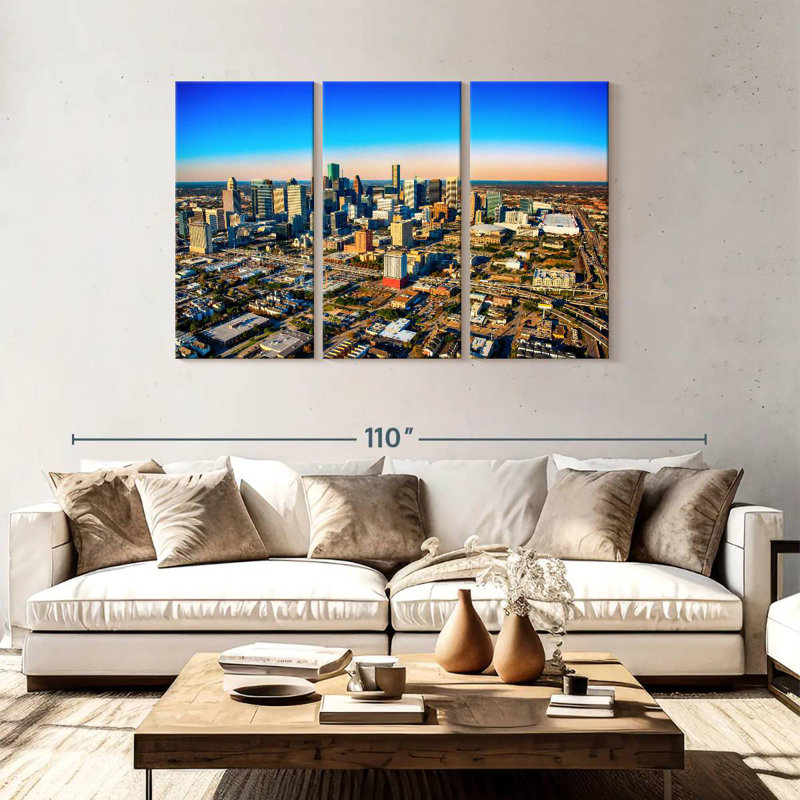 Vue du paysage urbain de Houston, H 48 po x l 74 po