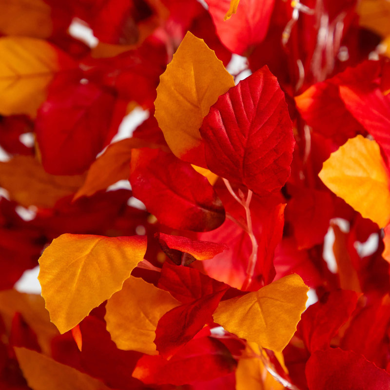 5 pi. Arbre d'automne artificiel pré-éclairé avec 200 lumières DEL blanc chaud