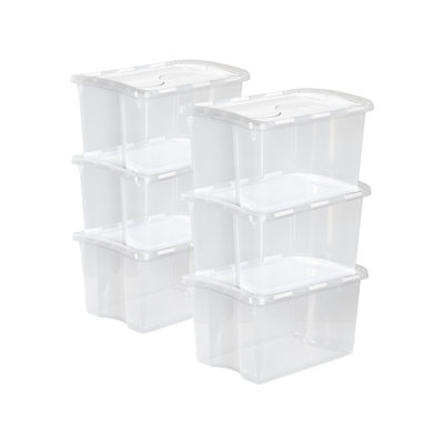 Sterilite Storage Box, Stackable Bin with Lid, Plastic Container to Organize Shoes and Crafts on Closet Shelves