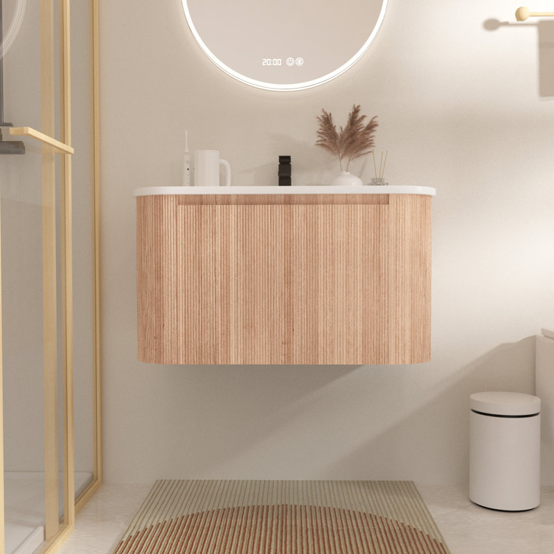 Meuble-lavabo mural avec lavabo, meuble-lavabo flottant moderne, 30"