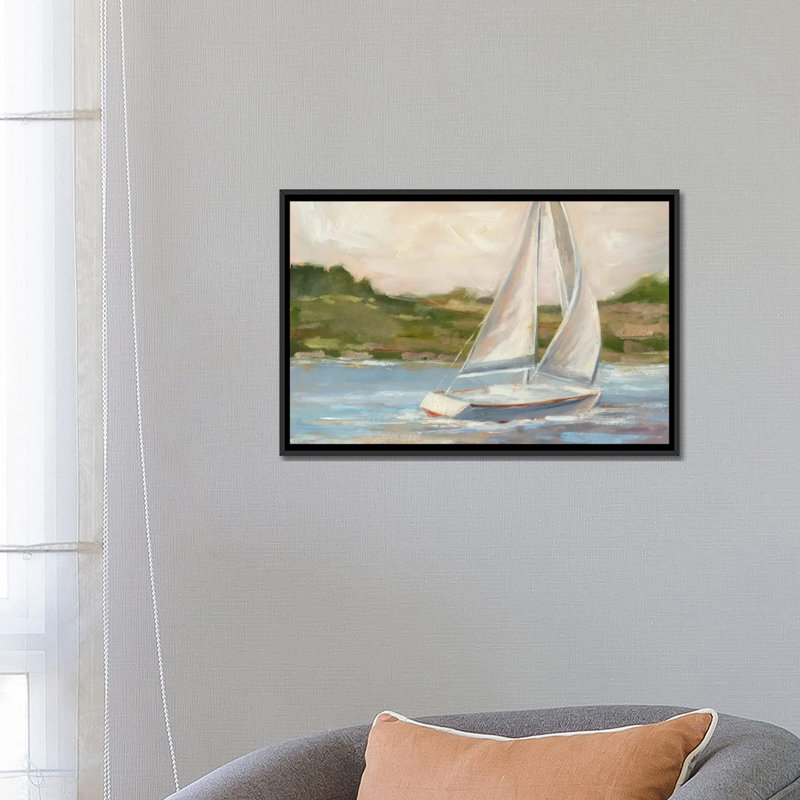 «Off The Coast II», reproduction sur toile, H 18 po x l 26 po x P 1,5 po, Toile avec cadre noir, Pas de tapis