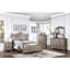 Très grand lit, argent antique, lit de chambre à coucher de style artisanal américain traditionnel, finition argentée, cadre de lit