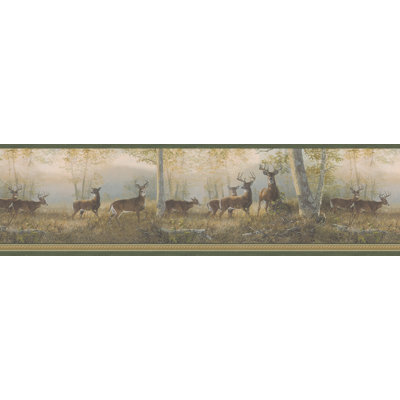 Iddings Marvellous 15' x 6.5" Deer 3D Embossed Border Wallpaper