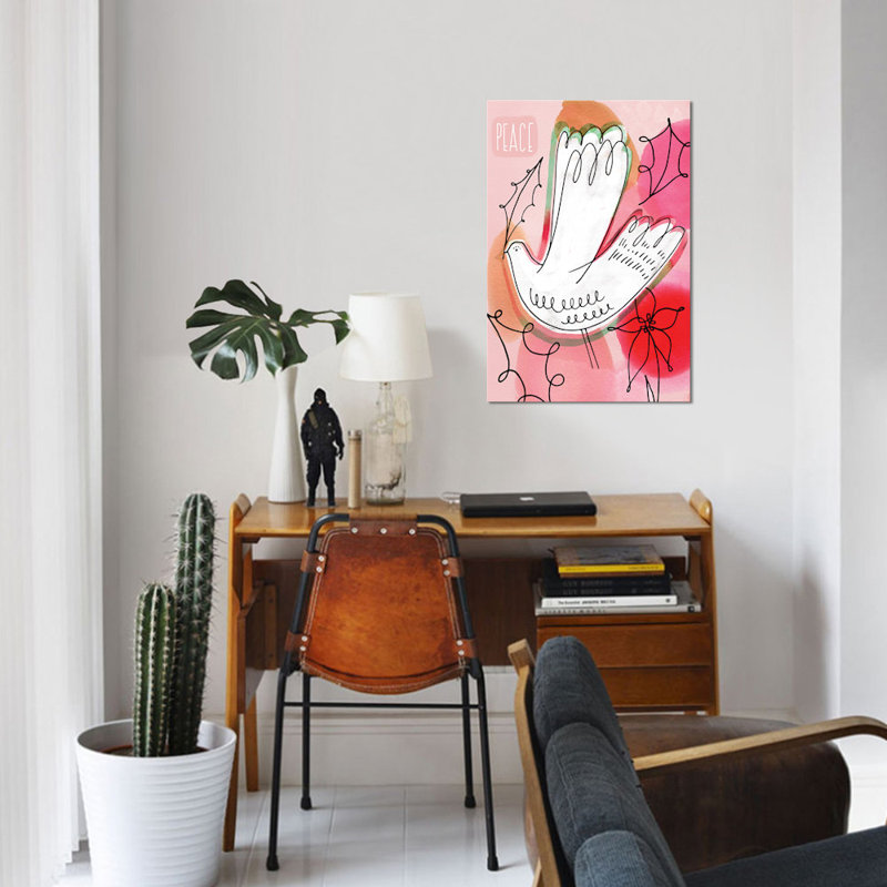 «Peace Dove» par Sara Franklin, reproduction sur toile tendue, H 26 po x l 18 po x P 1,5 po, Toile tendue, Pas de tapis