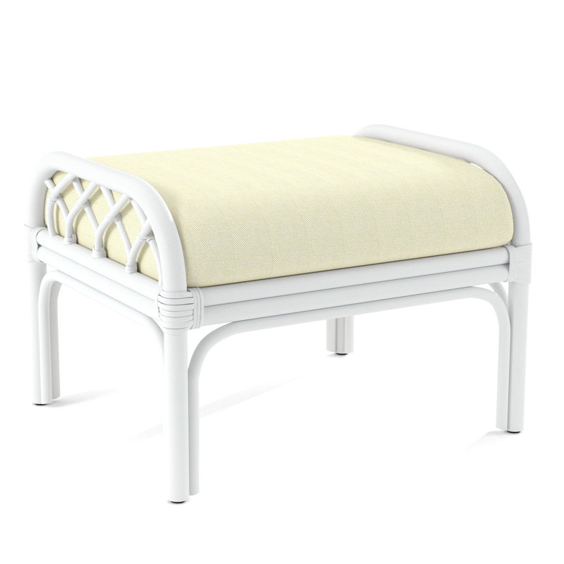Edgewater Ottoman, Brown Geometric, 0456-33, Frost White