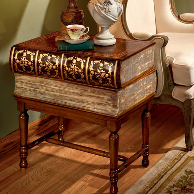 Stacked Books of Shakespeare Wooden Book Side Table