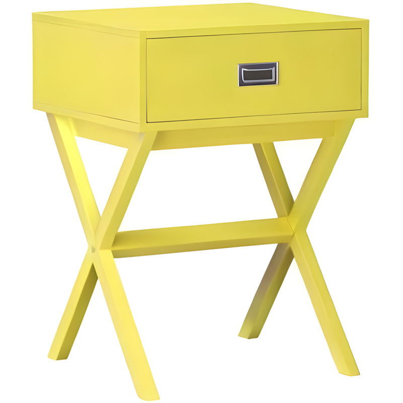End Table With Concealed Storage Drawer, Modern Styling For Any Decor, Quick Assembly