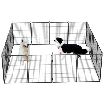 40 po de hauteur, clôture pour chien, 16 panneaux, portes, portatif, pliable, panneaux de enclos de voyage hauts pour petits / moyens / grands chiens et facile à assembler