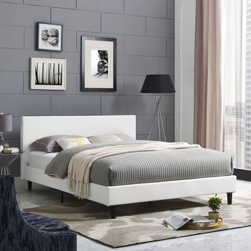 Lit plateforme Modway Anya, Blanc, Double