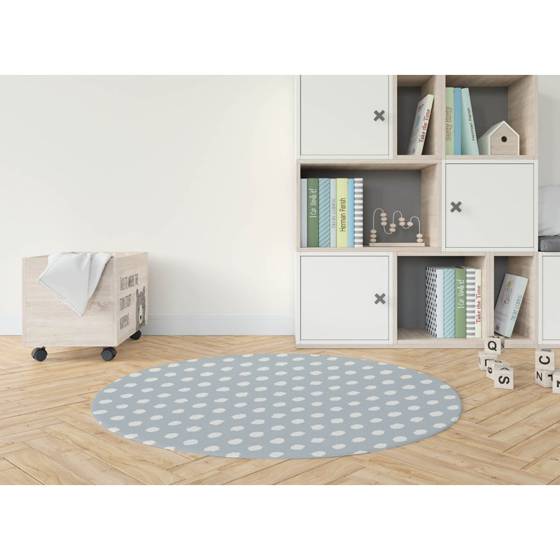 Tapis de jeu pour enfants Grunge Dot, Bleu ardoise / bleu