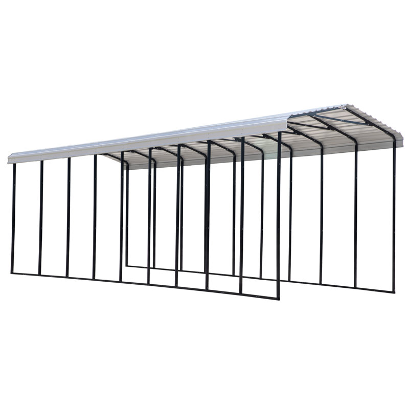 Galvanized Steel Rv Carport, 14X42X14, Eggshell