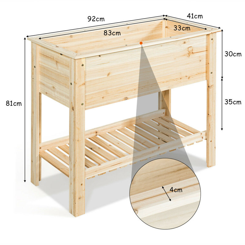 Cayuga Wood Raised Garden Bed