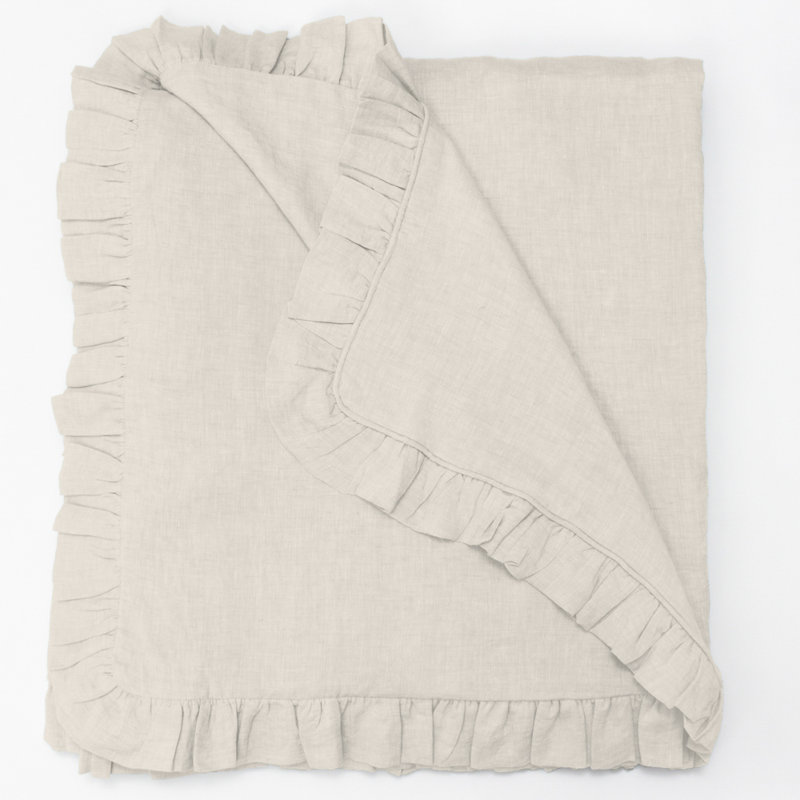 Basillo Linen Duvet Cover, Ivory, Queen
