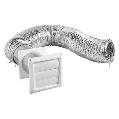 Lambro® 4-In. X 8-Ft. UL 2158A Transition Duct Louvered Vent Kit, 1379W