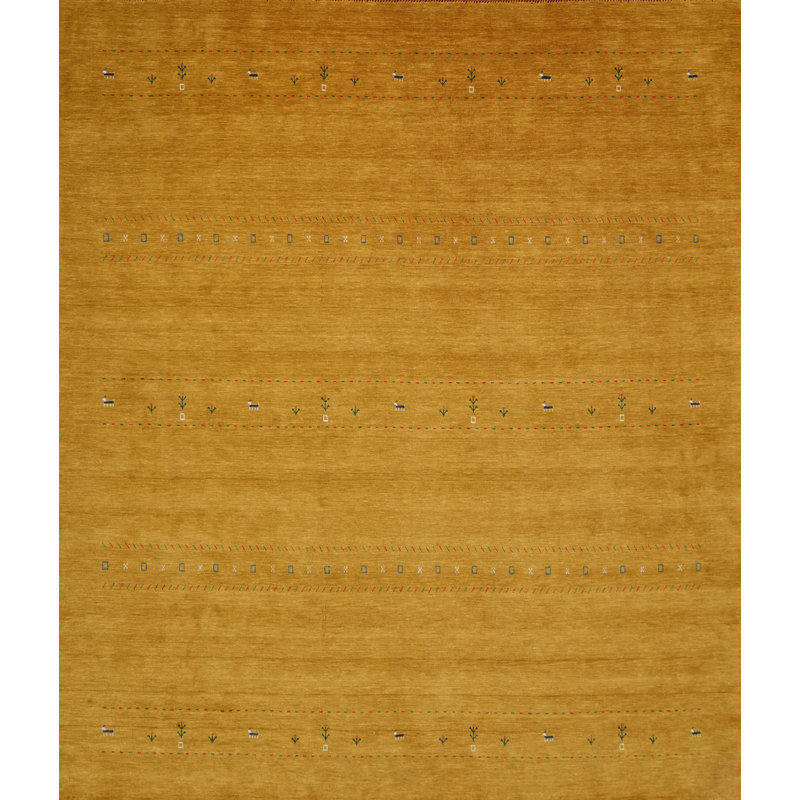 Tapis carré en laine petits animaux de style Gabbeh 12 x 12