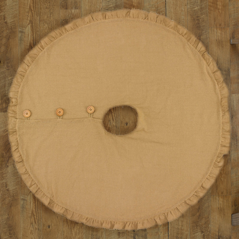 Jupe d'arbre de Noël en coton, Beige, 60"