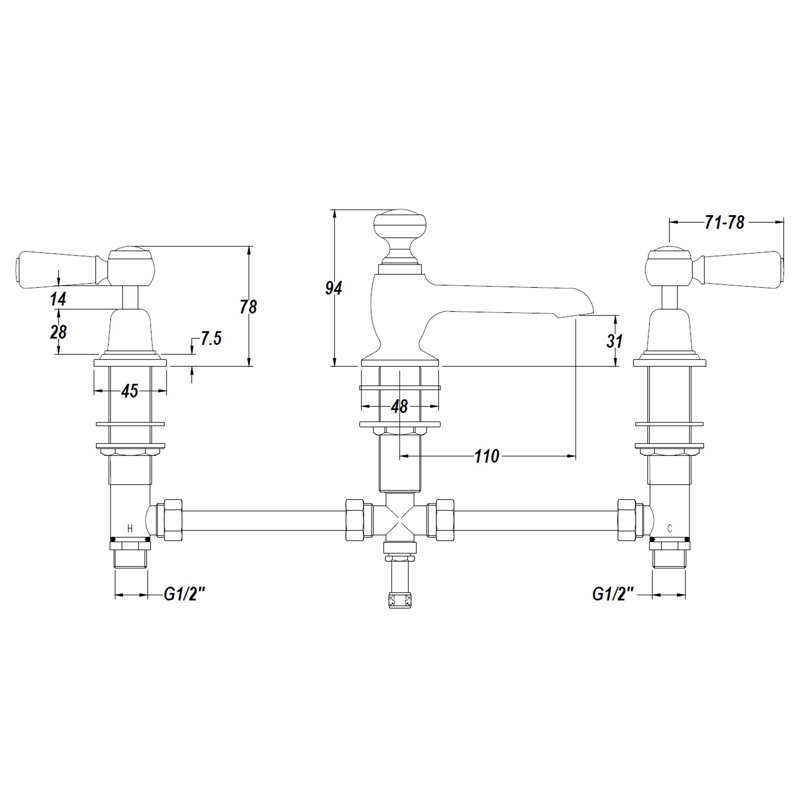 Topaz Mono Basin Mixer with Waste