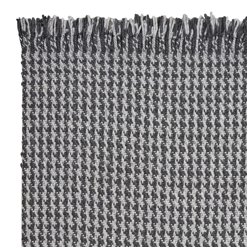 Tapis gris en laine tissé à la main Liberta, Rectangle 7 pi 9 po x 9 pi 9 po