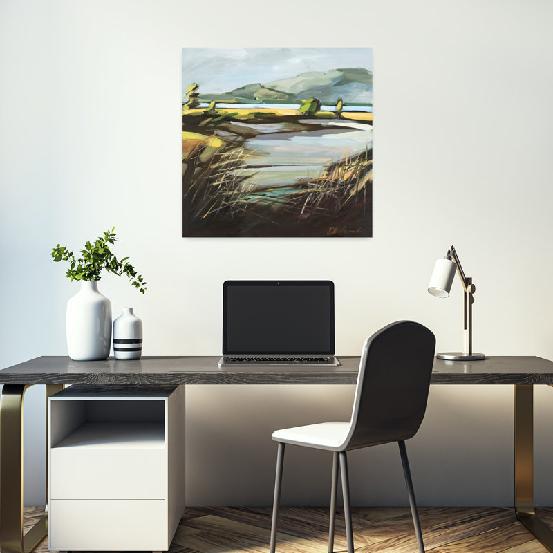 Pantano, paysage abstrait contemporain, art naturel, H 18 po x l 18 po