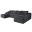 Canapé modulaire en forme de U de 134 po - gris, assise profonde, poches latérales, conception modulaire, aucun assemblage requis-566018261-566018263