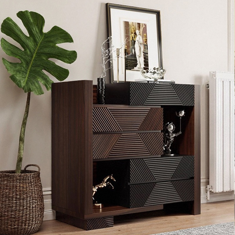 Armoire à tiroirs de rangement flexible minimaliste italienne, Brun