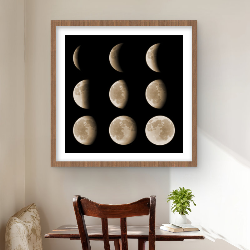 Éclipse en neuf étapes - décor encadré noir mat, H 24 po x l 24 po