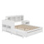 Lit plateforme double en bois avec espace de rangement multifonctionnel, table de chevet, tiroirs, ports USB et bureau-1755175094