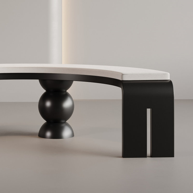 Creative Curved Multi-functional Soft Bench, 17.71" H x 78.34" W x 11.81" D