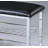Metal Shoe Bench With Black Seat, Silver