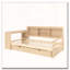 Lit de jour simple de coin avec tiroirs de rangement et bureau et port de chargement et bibliothèque-34273806