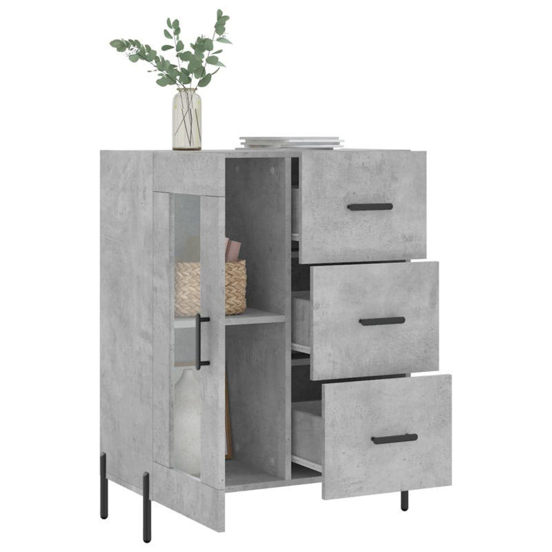 Metelus 69.5cm Sideboard, Concrete Grey