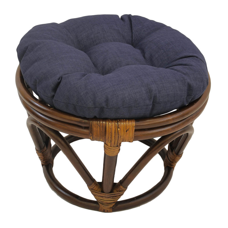 Outdoor 4'' Ottoman Seat Cushion, Azul