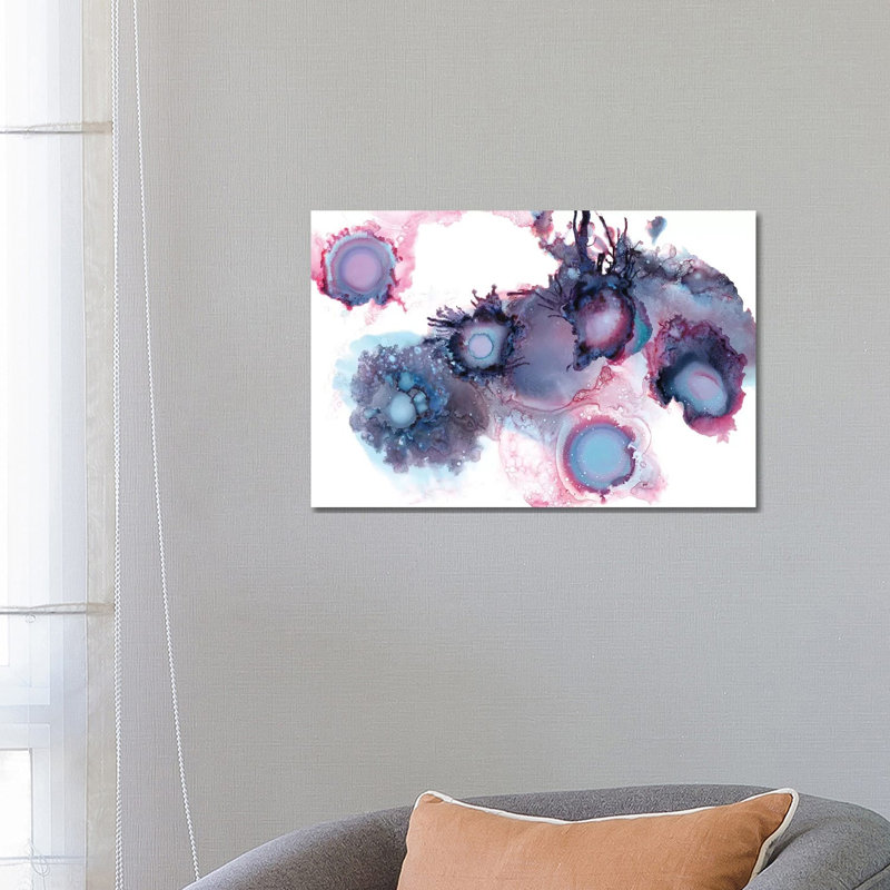 Purple Sea Urchins by LouLouArtStudio - Print on Canvas, 45.72cm H x 66.04cm W x 3.81cm D, Wrapped Canvas