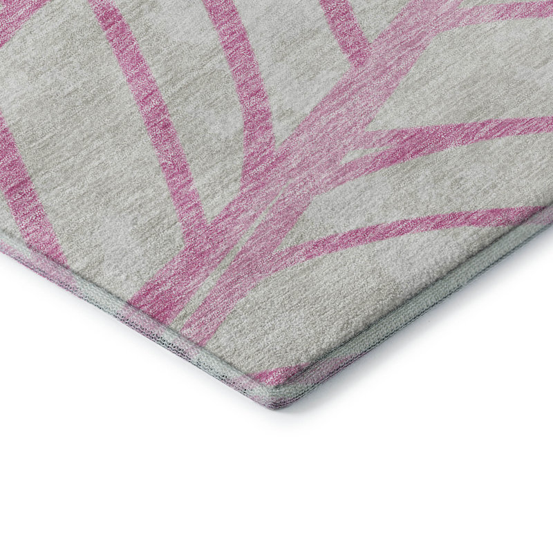 Premium Machine Washable Lisse Pink Rug, Rectangle 5' x 7'6"