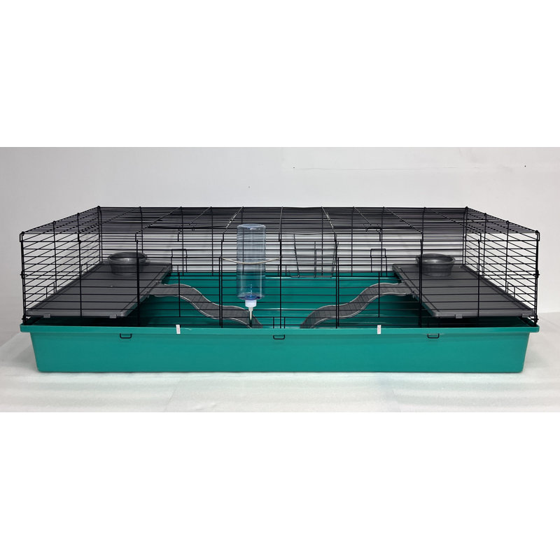 Ensemble de luxe pour animaux 60 po x 24 po Cage pour petits animaux (abreuvoir / tablette / rampe / pot / mangeoire 32 oz - 2 ensembles)