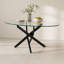 Table basse ovale, table d'appoint en verre de 100 cm avec pattes, table à thé moderne pour salon-1555988665