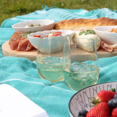 Argon Tableware Reusable Plastic Stemless Wine Glasses