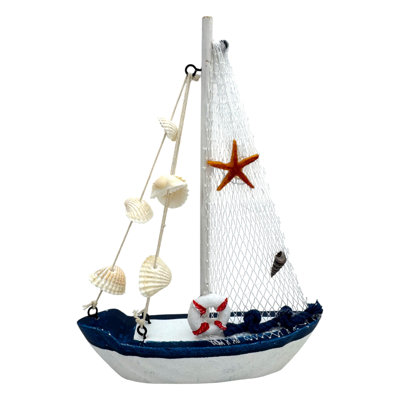 Ensemble de 2 voiliers assortis - un avec phare - autre avec figurines décoratives Life Saver
