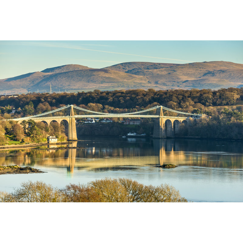 Fakhiri Menai Bridge by JohnDavies49 - Wrapped Canvas Print, 61cm H x 91cm W 3.8cm D
