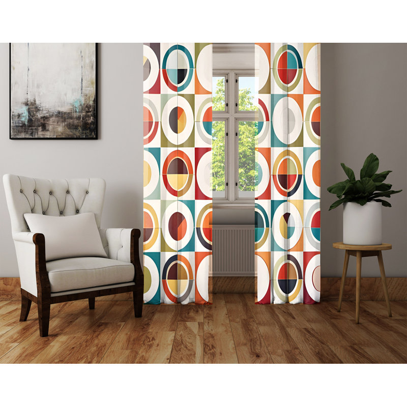 Paire de rideaux semi-transparents Halbeib, L 20 po x L 52 po