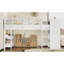 Lit mezzanine simple peu encombrant avec rangement multifonctionnel, bois massif, idéal pour une utilisation familiale moderne
