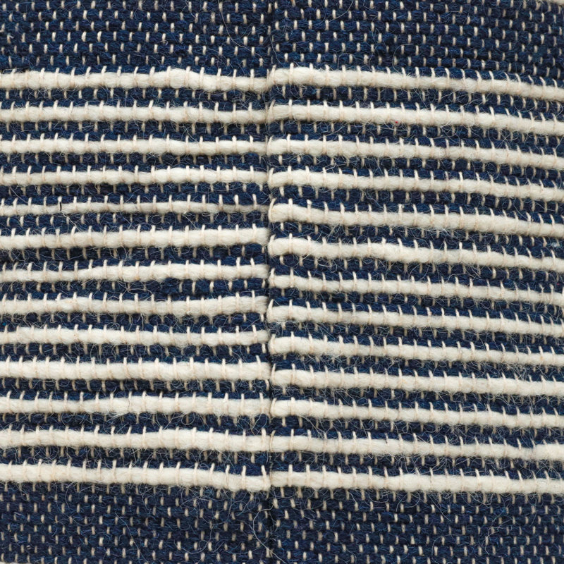 Pouf cylindrique en tissu Diamond, Bleu très foncé