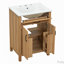 Meuble-lavabo de salle de bain avec structure en bois massif, tablette réglable-1838725293