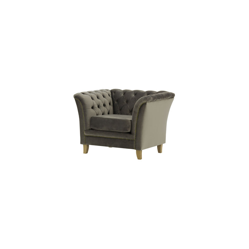 Milana Velvet Armchair, Dark Grey, Like Oak